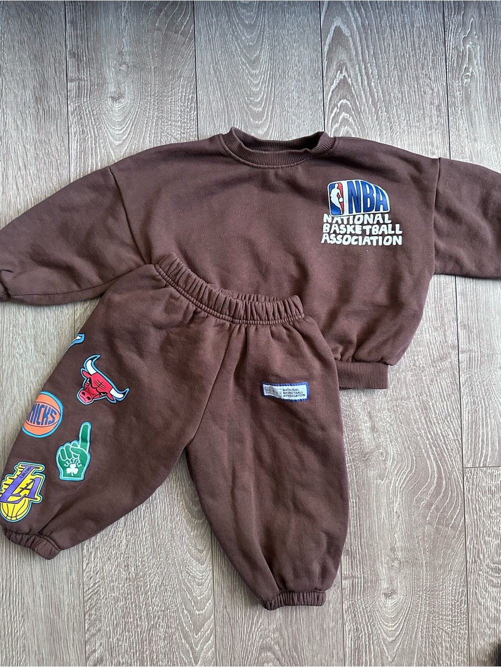 Zara Brown Kids NBA Sweatshirt & Joggers Set